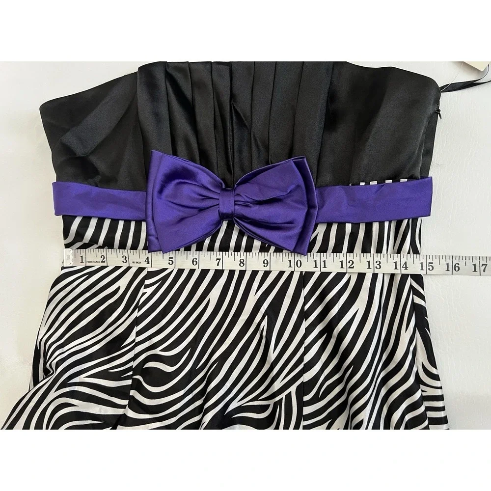 Cinderella Y2K Strapless Zebra Print Cocktail Dress Size L Jr. Whimsigoth HOCO - Picture 9 of 9